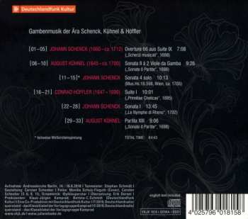 CD Juliane Laake: Triumvirat. Gambenmusik Der Ära Schenck, Kühnel & Höffler