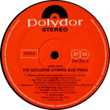 LP Karel Gott: Die Goldene Stimme Aus Prag