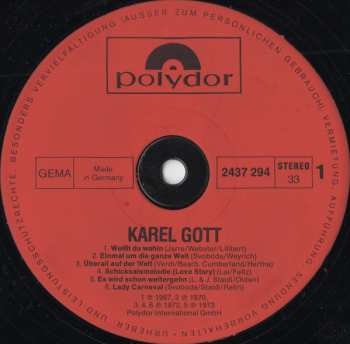 LP Karel Gott: Karel Gott
