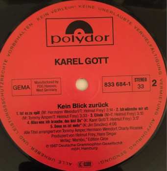 LP Karel Gott: Kein Blick Zurück