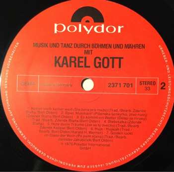LP Karel Gott: Musik Und Tanz Durch Böhmen Und Mähren Mit Karel Gott