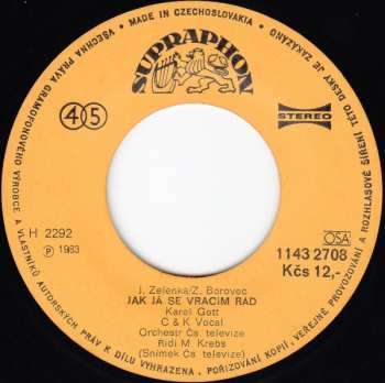 SP Karel Gott: Plnoletá / Jak Já Se Vracím Rád