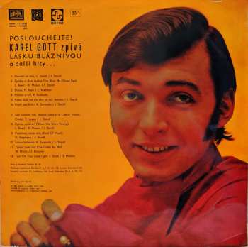 LP Karel Gott: Poslouchejte! Karel Gott Zpívá Lásku Bláznivou A Další Hity