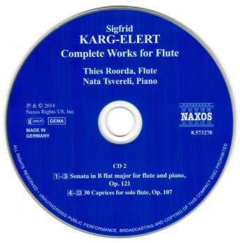2CD Sigfrid Karg-Elert: Complete Works For Flute