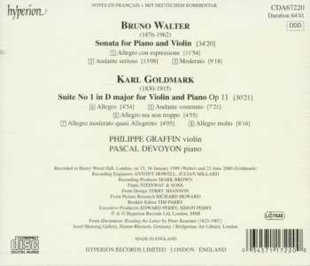 CD Bruno Walter: Suite For Violin And Piano / Violin Sonata