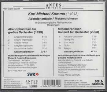 CD Württembergische Philharmonie Reutlingen: Abendphantasie /  Metamorphosen