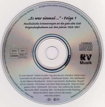 CD Comedian Harmonists: Es War Einmal ... Folge 1 | Musikalische Erinnerungen An Die Gute Alte Zeit