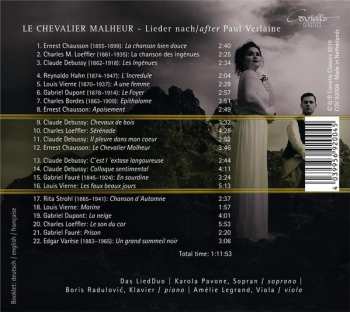 CD Karola Pavone: Le Chevalier Malheur: Lieder Nach/After Paul Verlaine