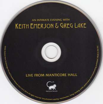 CD Greg Lake: Live From Manticore Hall