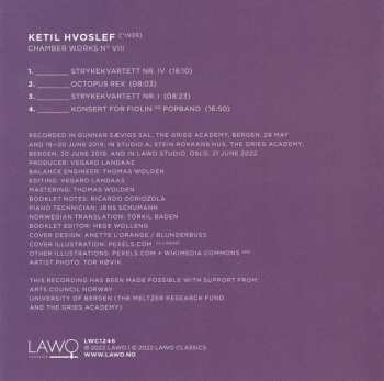 CD Ketil Hvoslef: Chamber Works No. VIII