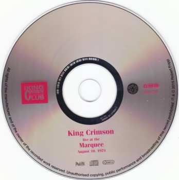 2CD King Crimson: Live At The Marquee (August 10, 1971)