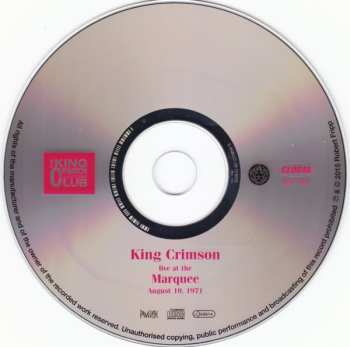 2CD King Crimson: Live At The Marquee (August 10, 1971)