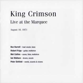 2CD King Crimson: Live At The Marquee (August 10, 1971)