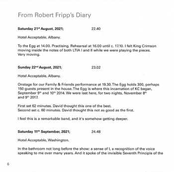 2CD King Crimson: Music Is Our Friend (Live In Washington And Albany, 2021)