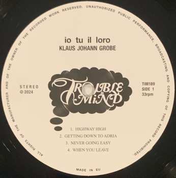 LP Klaus Johann Grobe: Io Tu Il Loro