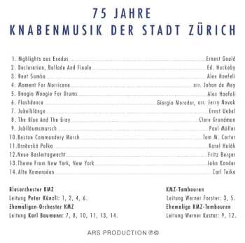 CD Knabenmusik Der Stadt Zürich: 75 Jahre Knabenmusik Der Stadt Zürich (Jubiläumskonzert)