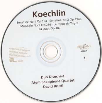 3CD Charles Koechlin: Complete Music For Saxophone