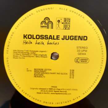LP Kolossale Jugend: Heile Heile Boches
