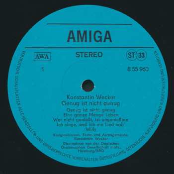 LP Konstantin Wecker: Genug Ist Nicht Genug