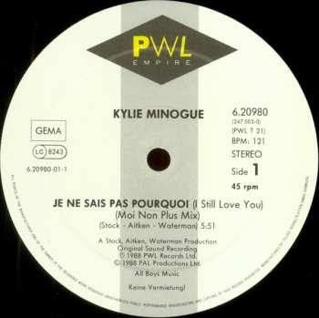 LP Kylie Minogue: Je Ne Sais Pas Pourquoi (I Still Love You) / Made In Heaven