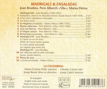 CD Claudio Cavina: La Justa • Madrigals And Ensaladas From 16th Century Catalonia
