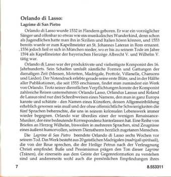 CD Bo Holten: Lagrime Di San Pietro (Spiritual Madrigals)