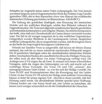 CD Bo Holten: Lagrime Di San Pietro (Spiritual Madrigals)