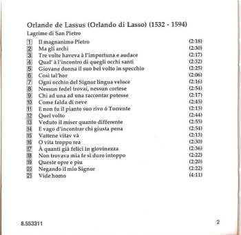 CD Bo Holten: Lagrime Di San Pietro (Spiritual Madrigals)