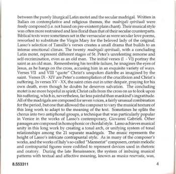 CD Bo Holten: Lagrime Di San Pietro (Spiritual Madrigals)