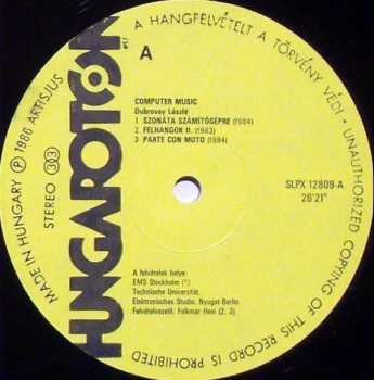 LP Tamas Ungvary: Computer Music