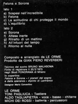 LP Le Orme: Felona E Sorona