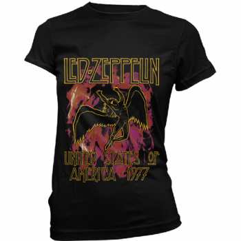 Merch Led Zeppelin: Damskie Koszulka Black Flames 