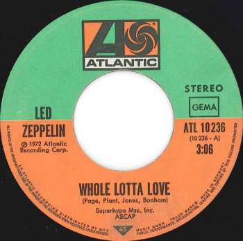 SP Led Zeppelin: Whole Lotta Love / Immigrant Song