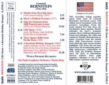 CD Leonard Bernstein: 1600 Pennsylvania Avenue Suite / Slava! / CBS Music / A Bernstein Birthday Bouquet