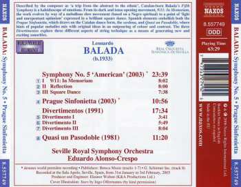 CD Leonardo Balada: Symphony No. 5 'American' • Prague Sinfonietta