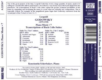 CD Leopold Godowsky: Piano Music • 7 (Transcriptions of Bach Cello Suites)