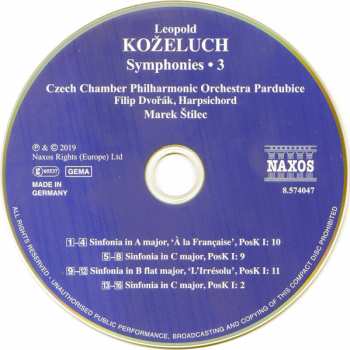 CD Leopold Koželuh: Symphonies • 3