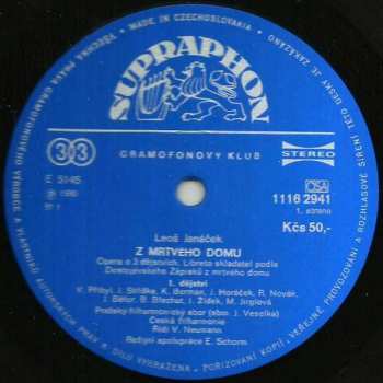 2LP The Czech Philharmonic Orchestra: Z Mrtvého Domu (Opera O 3 Dějstvích)
