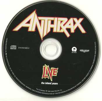 CD Anthrax: Live - The Island Years