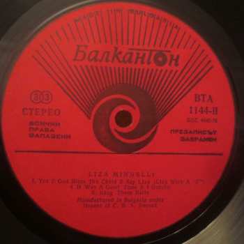 LP Liza Minnelli: Liza With A ‘Z’. A Concert For Television