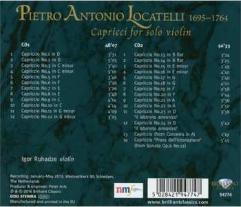2CD Pietro Antonio Locatelli: Capricci For Solo Violin