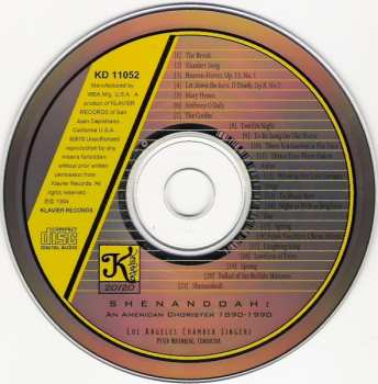 CD Los Angeles Chamber Singers' Cappella: Shenandoah (An American Chorister 1890-1990)