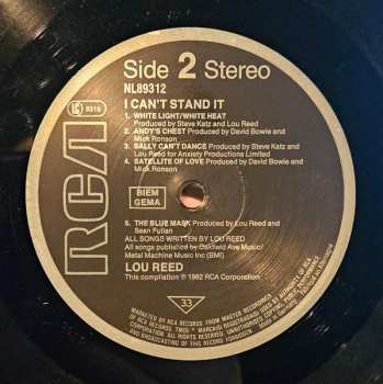 LP Lou Reed: I Can't Stand It