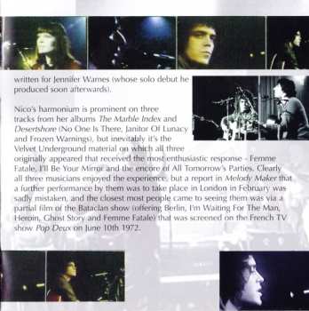 CD John Cale: Le Bataclan, Paris, Jan 29. '72