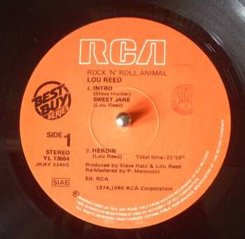 LP Lou Reed: Rock 'N' Roll Animal