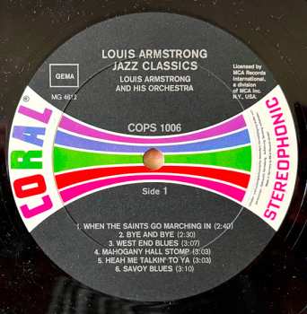 LP Louis Armstrong And His Orchestra: Jazz Classics