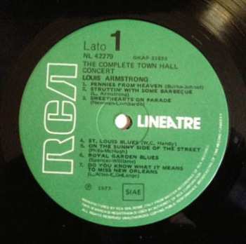 LP Louis Armstrong: The Complete Town Hall Concert