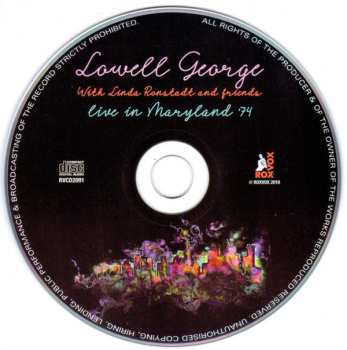 CD Lowell George: With Linda Ronstadt & Friends Live In Maryland '74