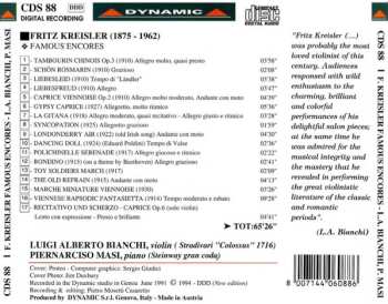 CD Luigi Alberto Bianchi: Fritz Kreisler Famous Encores
