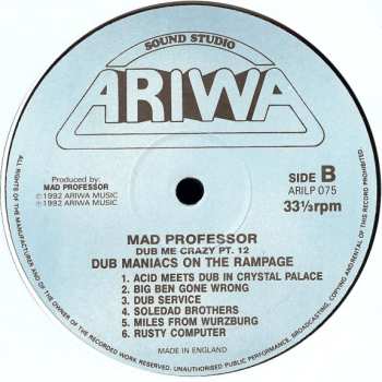 LP Mad Professor: Dub Me Crazy 12: Dub Maniacs On The Rampage